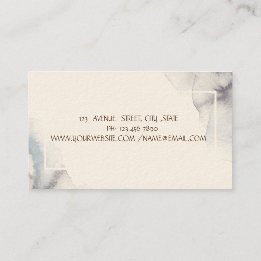 Therapeut, Waterverf Lotus, Yoga Visitekaartje (Achterkant)