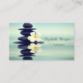 Therapeut Zen stenen, Witte Orchidee Groen Visitekaartje (Voorkant)