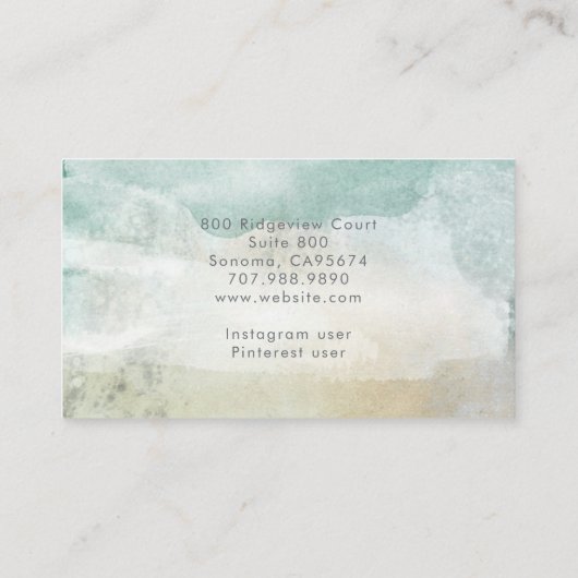 Therapeutenbegeleider Serene Abstract Handgeschrev Visitekaartje (Achterkant)