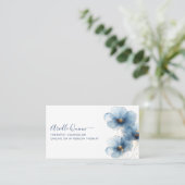 Therapeuteradviseur Serene Indigo Waterverf Visitekaartje (Staand voorkant)