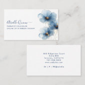 Therapeuteradviseur Serene Indigo Waterverf Visitekaartje (Voorkant / Achterkant)