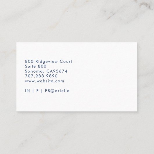 Therapeuteradviseur Serene Indigo Waterverf Visitekaartje (Achterkant)