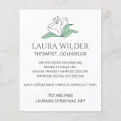 Therapeutisch counselor online of via telefoon flyer (Voorkant)