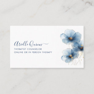 Therapeutisch Counselor Serene Indigo Waterverf Visitekaartje