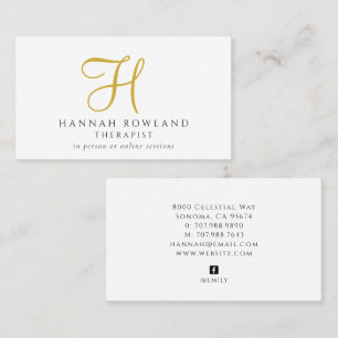 Therapeutisch Goud Schrift Monogram Naam  Visitekaartje