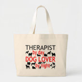 Therapeutisch Hondenliefhebber Grote Tote Bag (Voorkant)
