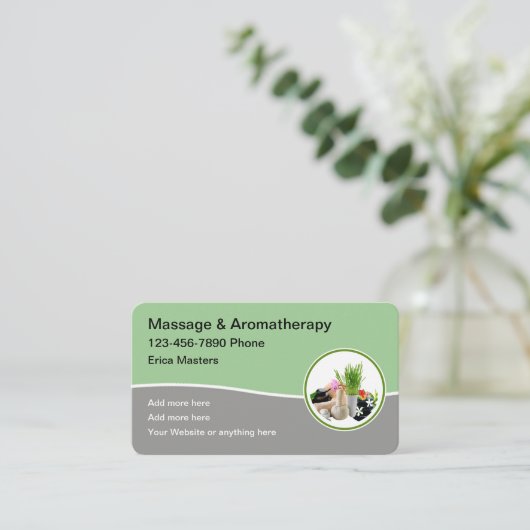 Therapeutische massage Aromatherapie Visitekaartje (Staand voorkant)