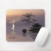 Therapeutische Zen Stenen,Gouden Boom Silhouet Muismat (Met muis)