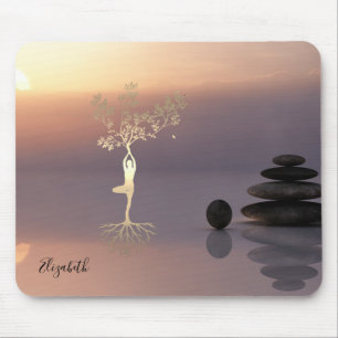 Therapeutische Zen Stenen, Zonsondergang, Gouden B Muismat