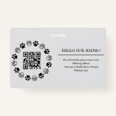 Therapie Dier ID Foto Barcode Rood Grijs Badge (Achterkant)