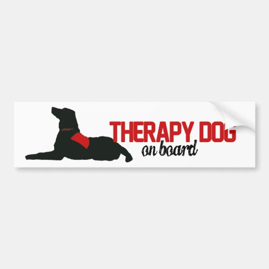 (Therapie) Dog aan boord rood Bumpersticker (Voorkant)