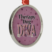 Therapie Dog DIVA Metalen Ornament (Rechts)