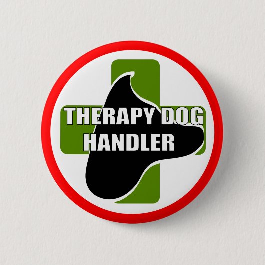 THERAPIE DOG HANDLER RONDE BUTTON 5,7 CM (Voorkant)