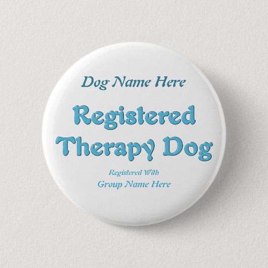 Therapie Dog ID Ronde Button 5,7 Cm (Voorkant)