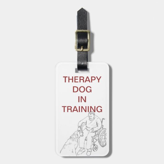 Therapie Dog in training label Bagagelabel (Voorkant verticaal)