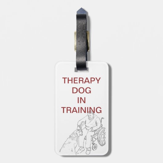 Therapie Dog in training label Bagagelabel (Achterkant verticaal)