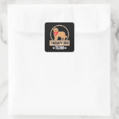 Therapie Dog Team Vierkante Sticker (Tas)