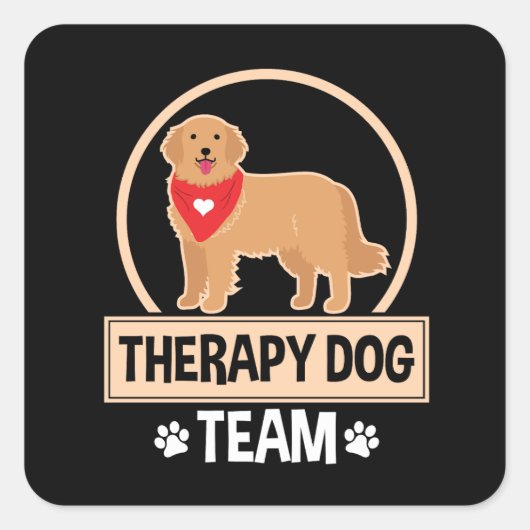 Therapie Dog Team Vierkante Sticker (Voorkant)