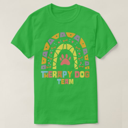 Therapie Dog Team voor Dierlijke Hulp bij Dierlijk T-shirt (Design voorkant)