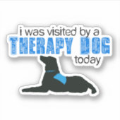 Therapie Dog Visit Silhouette Sticker (Voorkant)