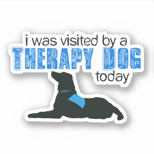 Therapie Dog Visit Silhouette Sticker (Voorkant)
