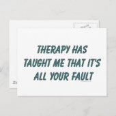 Therapie heeft me geleerd dat het allemaal jouw sc briefkaart (Voorkant / Achterkant)