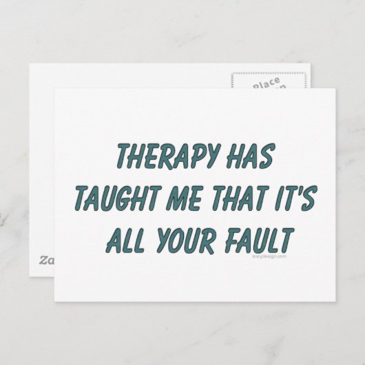 Therapie heeft me geleerd dat het allemaal jouw sc briefkaart (Voorkant / Achterkant)