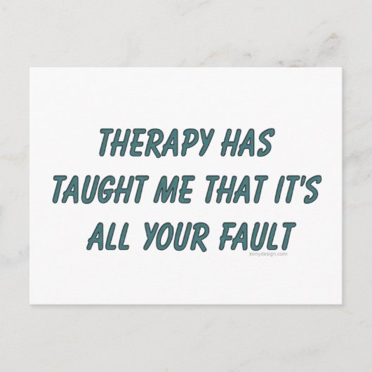 Therapie heeft me geleerd dat het allemaal jouw sc briefkaart (Voorkant)