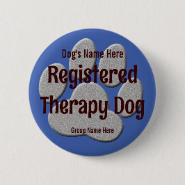 Therapie Hond ID - blauw Ronde Button 5,7 Cm