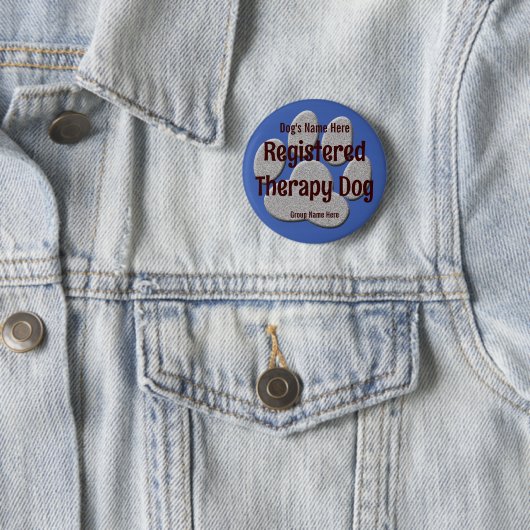 Therapie Hond ID - blauw Ronde Button 5,7 Cm (In situ)