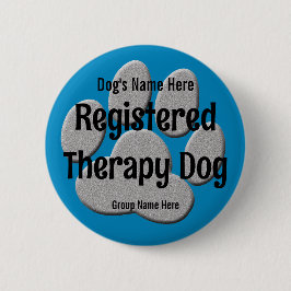 Therapie Hond ID - diepblauw Ronde Button 5,7 Cm