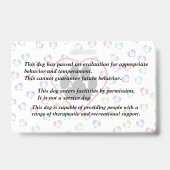 Therapie Hond ID met Logo Badge (Achterkant)