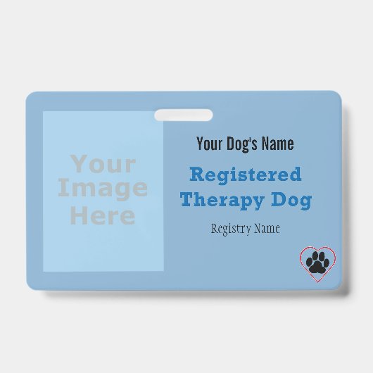 Therapie Hond ID met Logo Badge (Voorkant)