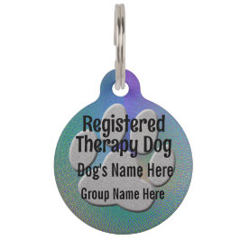 Therapie Hond ID - paarse blauw Huisdierpenning