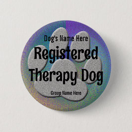 Therapie Hond ID - paarse blauw Ronde Button 5,7 Cm
