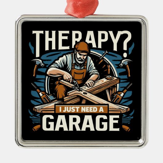 Therapie? Ik heb alleen een garage nodig Metalen Ornament (Voorkant)