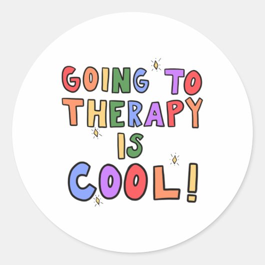 Therapie is cool mentale gezondheid school psychol ronde sticker (Voorkant)