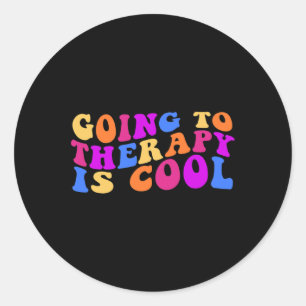 Therapie is cool mentale gezondheid zelfmoordbewus ronde sticker