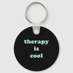 Therapie is cool mintgroen bewustzijn van de geest sleutelhanger
