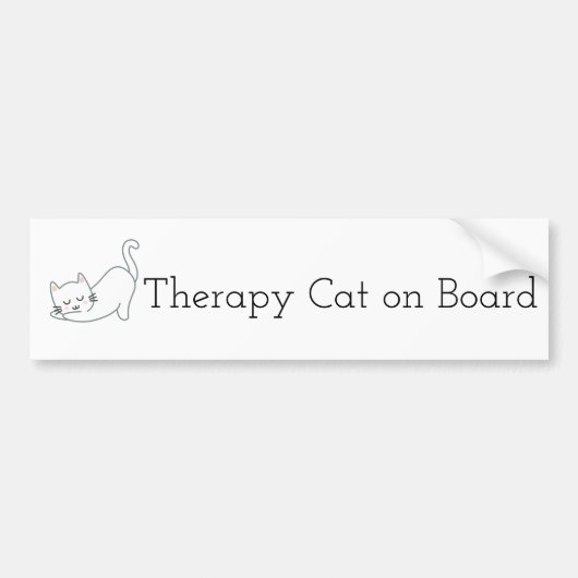 Therapie Kat aan boord Bumpersticker (Voorkant)