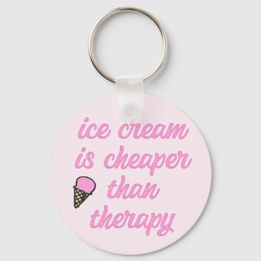 Therapie met ijs - Funny Summer Quote Sleutelhanger (Voorkant)