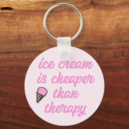 Therapie met ijs - Funny Summer Quote Sleutelhanger (Achterkant)