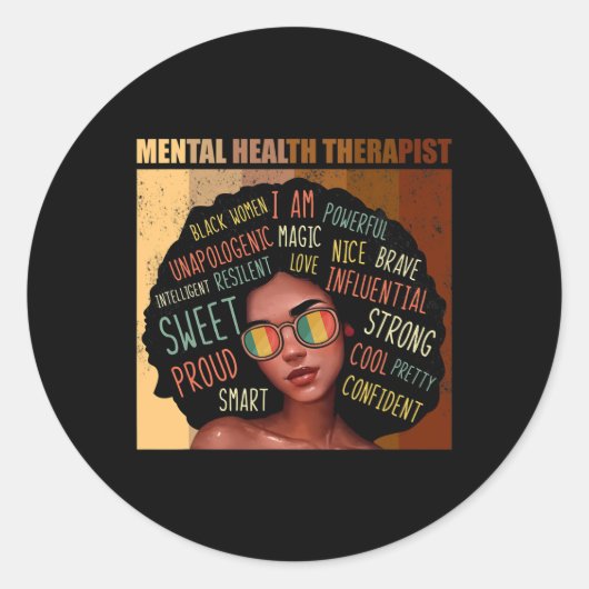 Therapie met psychische aandoeningen Afro-vrouwen  Ronde Sticker (Voorkant)
