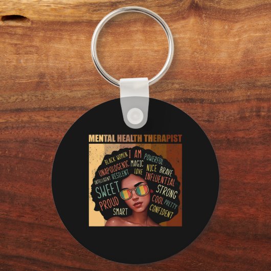 Therapie met psychische aandoeningen Afro-vrouwen  Sleutelhanger (Voorkant)