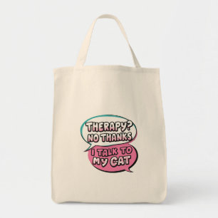 Therapie? Nee Bedankt, Ik Praat met Mijn Kat Strip Tote Bag