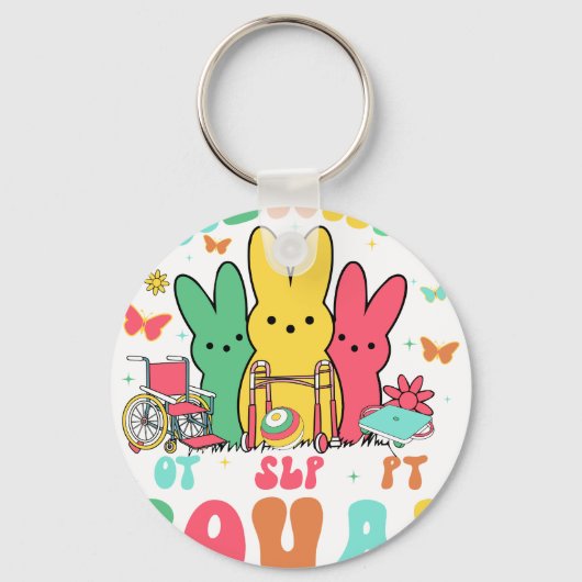 therapie squad, retro, vintage sleutelhanger (Voorkant)