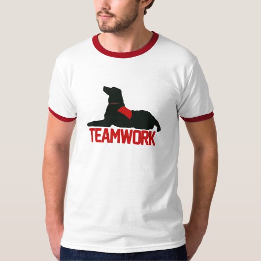 (Therapie) Teamwork Red Mannen Ringer T-shirt (Voorkant)