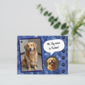 Therapiehond Bezoek Blue Sparkle Briefkaart (Staand voorkant)