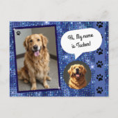 Therapiehond Bezoek Blue Sparkle Briefkaart (Voorkant)