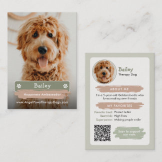 Therapiehond-handelkaart, foto- en QR-code therapi Contactkaartje